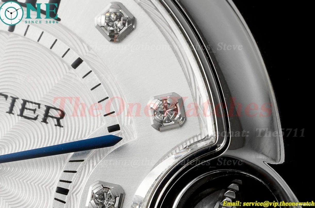 Quartz Cartier 33mm SS Ballon White SS AF Bleu De Dia 0214